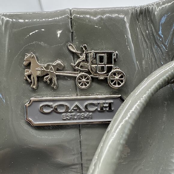 Coach Women's Madison Leather Marielle Drawstring 2 Strap Glossy Gray‎ Tote Bag - Picture 2 of 11